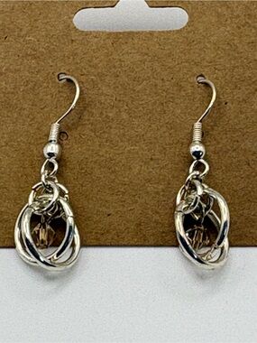 Silver Dangle Loop Earrings - Women's Jewelry